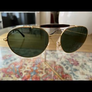 Ray Ban Aviator Sunglasses with Brow Bar